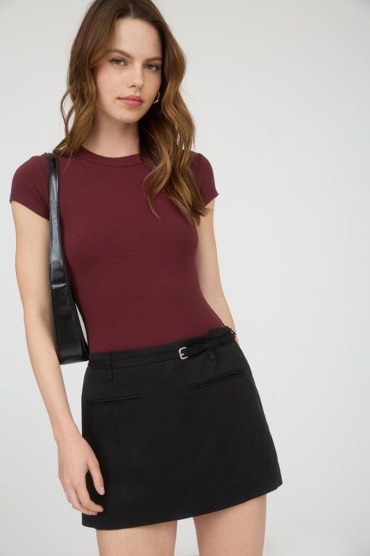 Essential Rib Bodysuit Oxblood