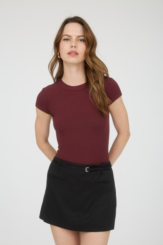 Essential Rib Bodysuit Oxblood