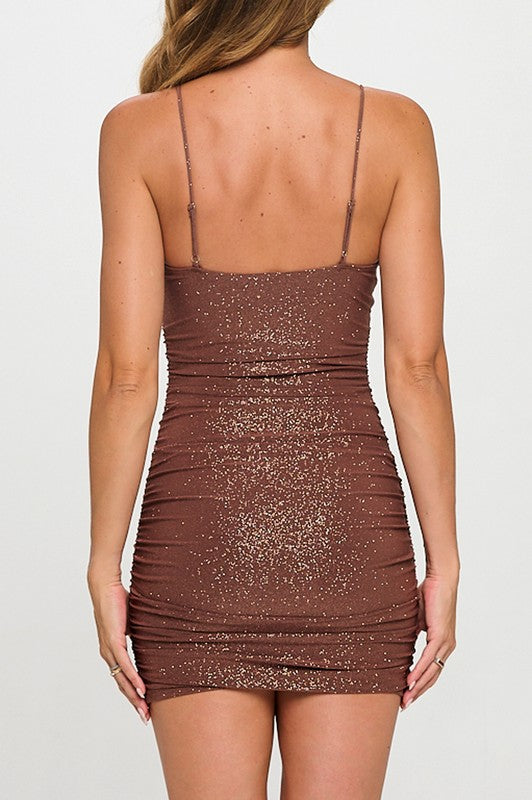 Glitter Gal Dress Choco Brown
