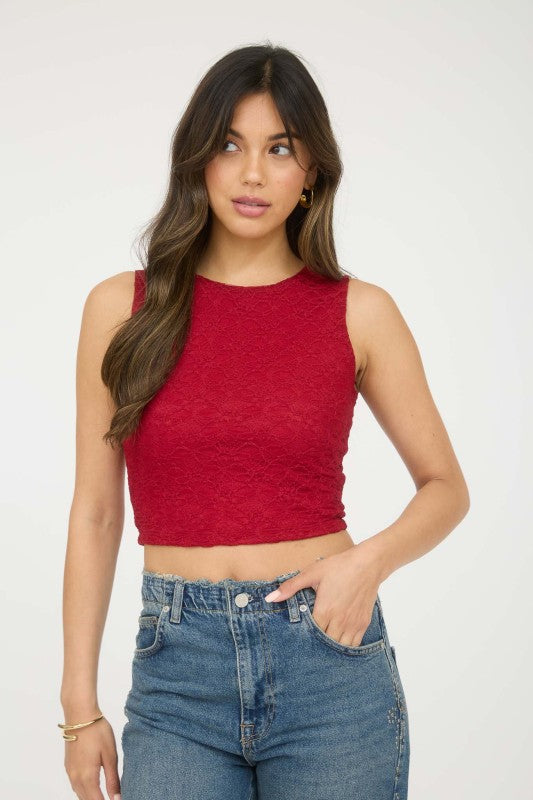 Layla Crop Red