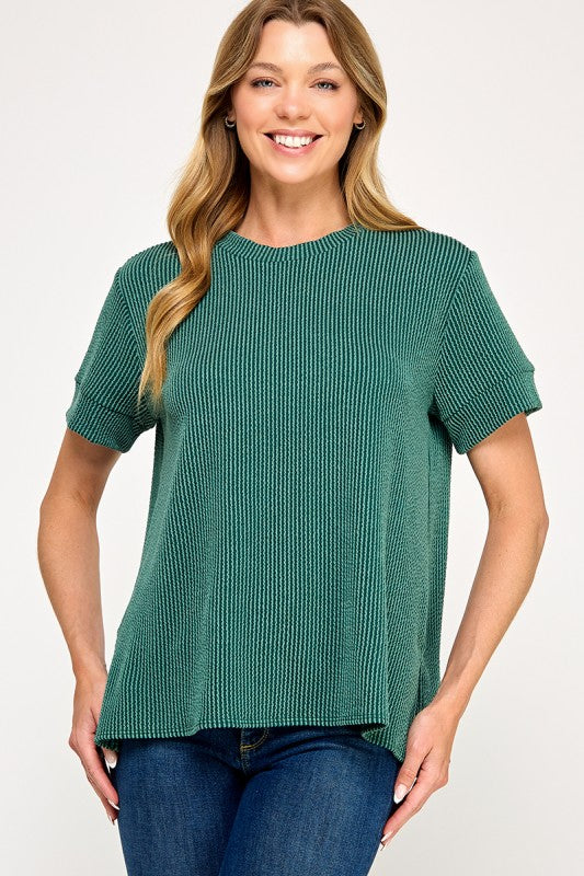 Basic Ribbed Tee Huntergreen
