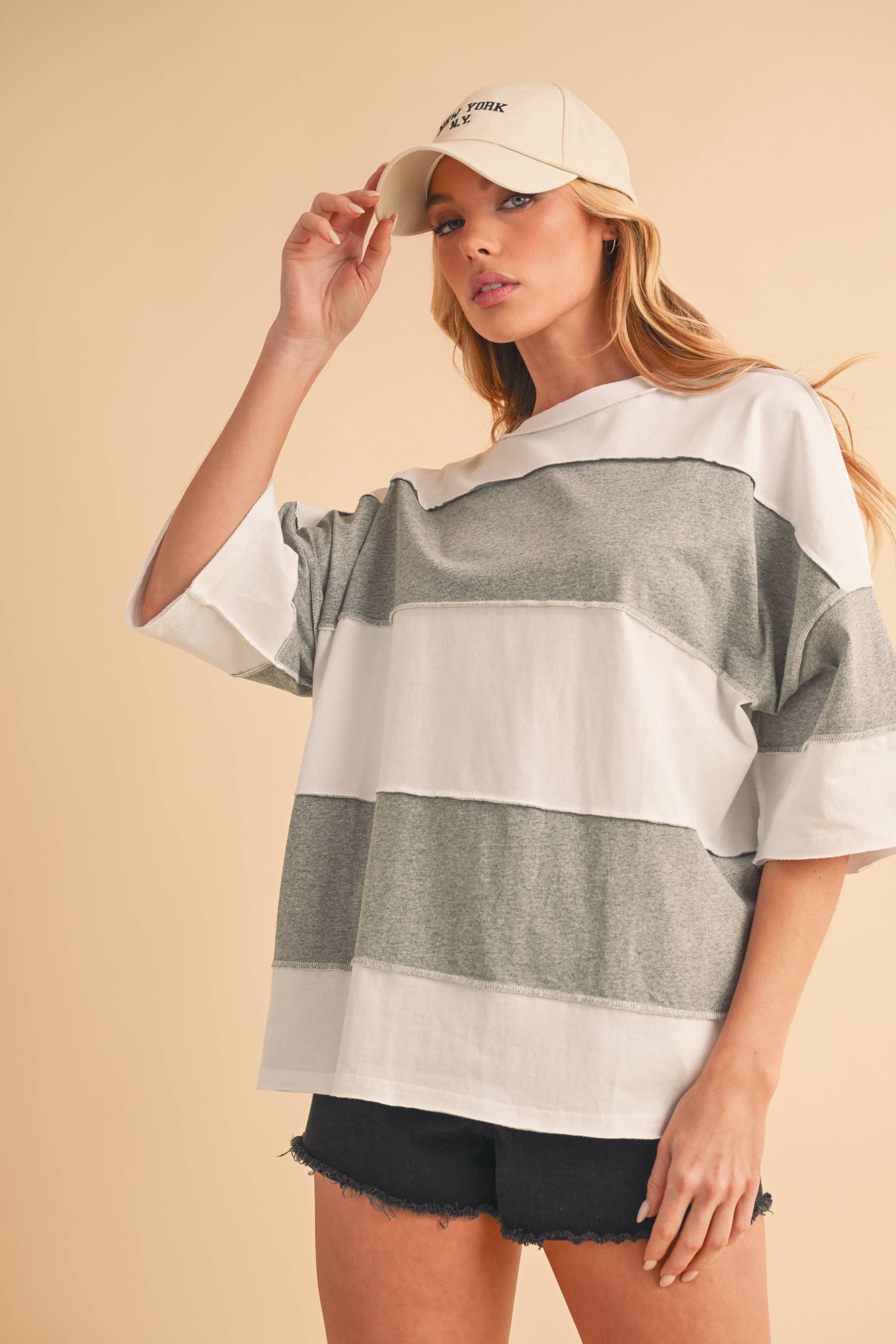 Polly Color Block Top Terracotta