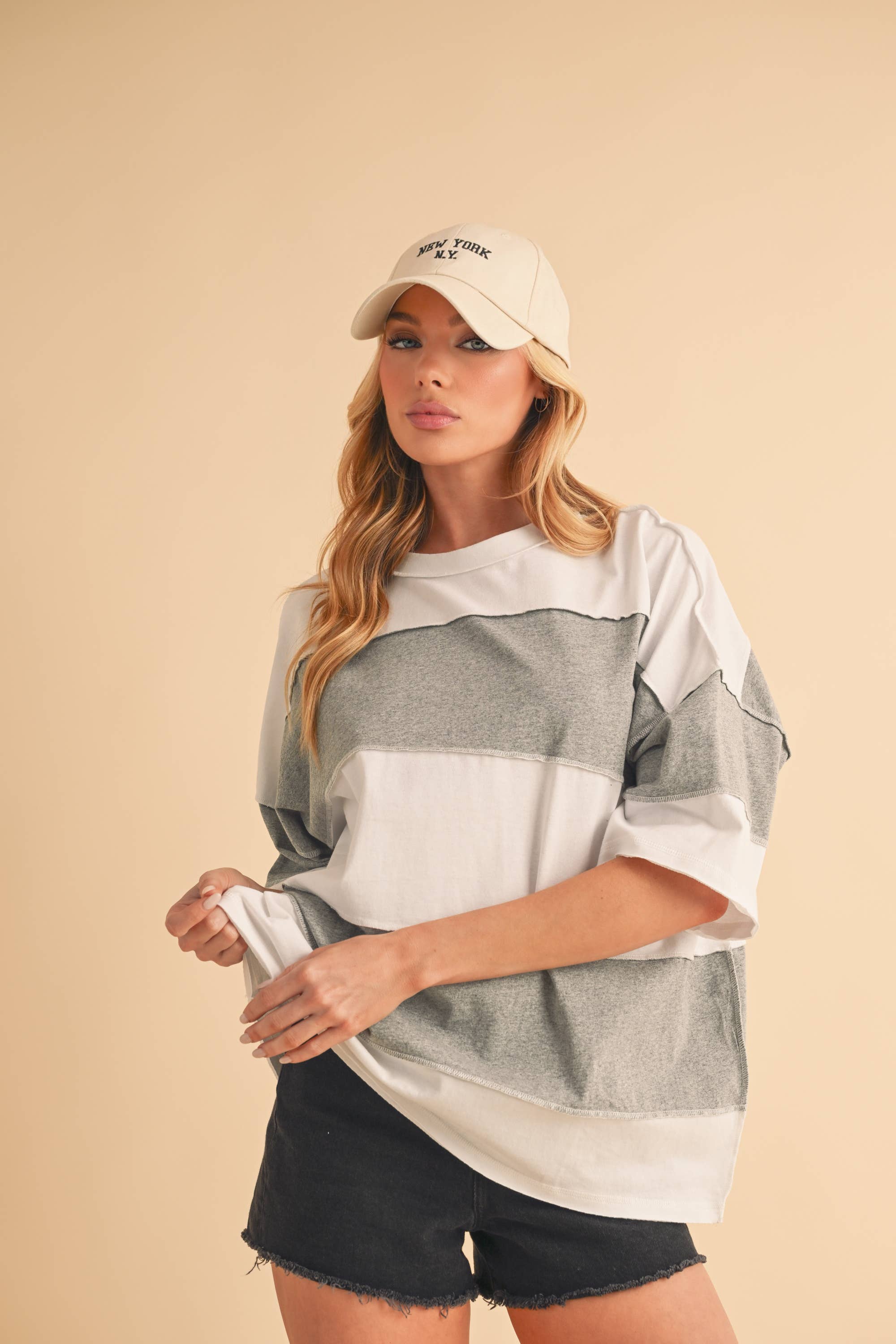 Polly Color Block Top Terracotta