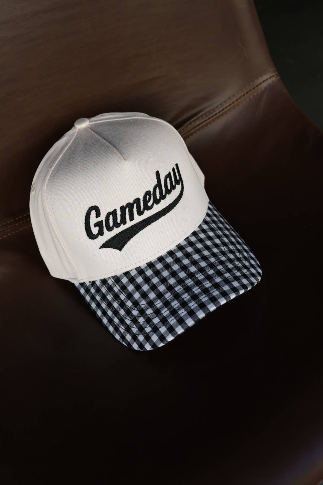 Gameday Gingham print hat