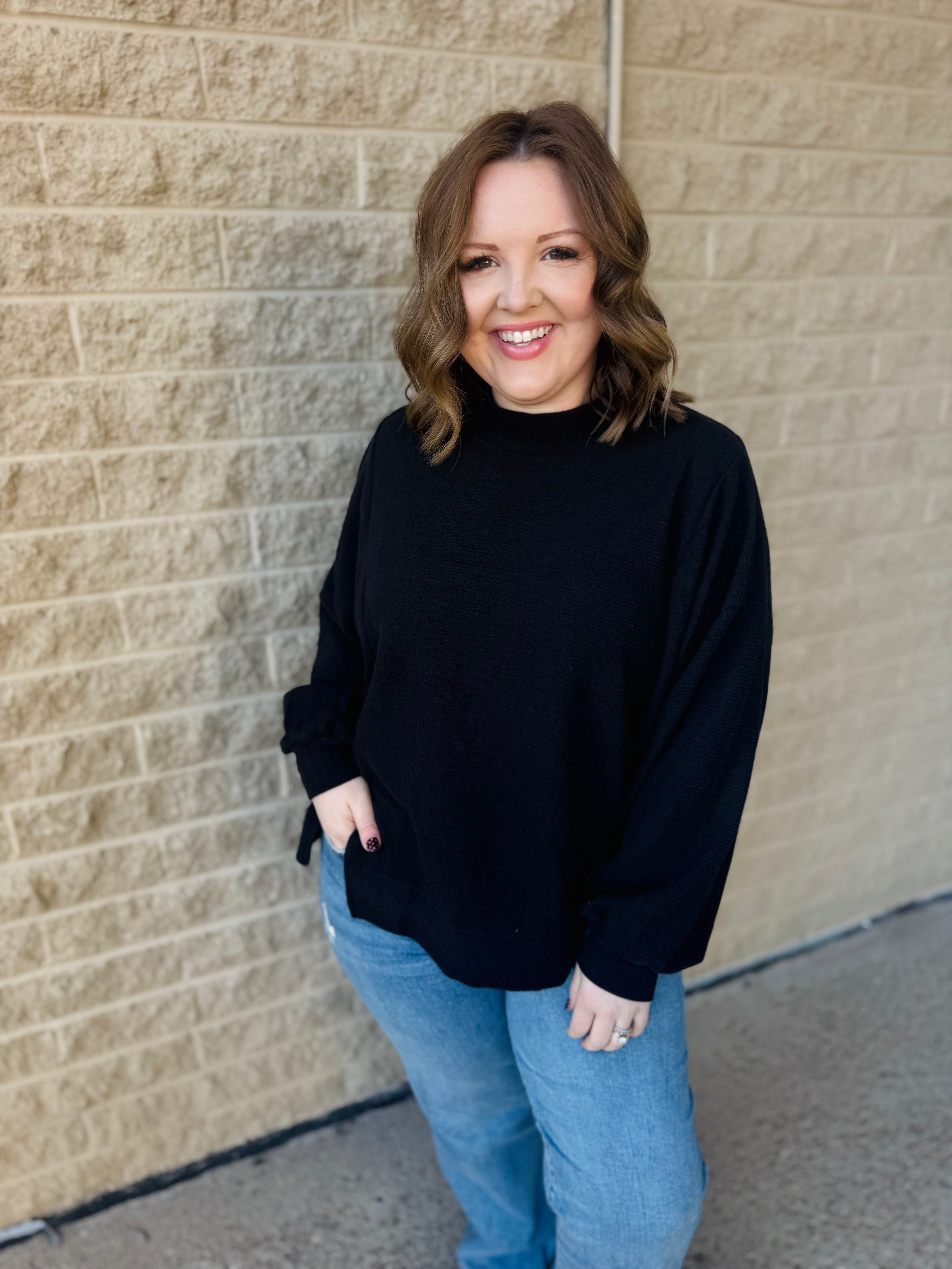 Cloudburst Mock Neck Black