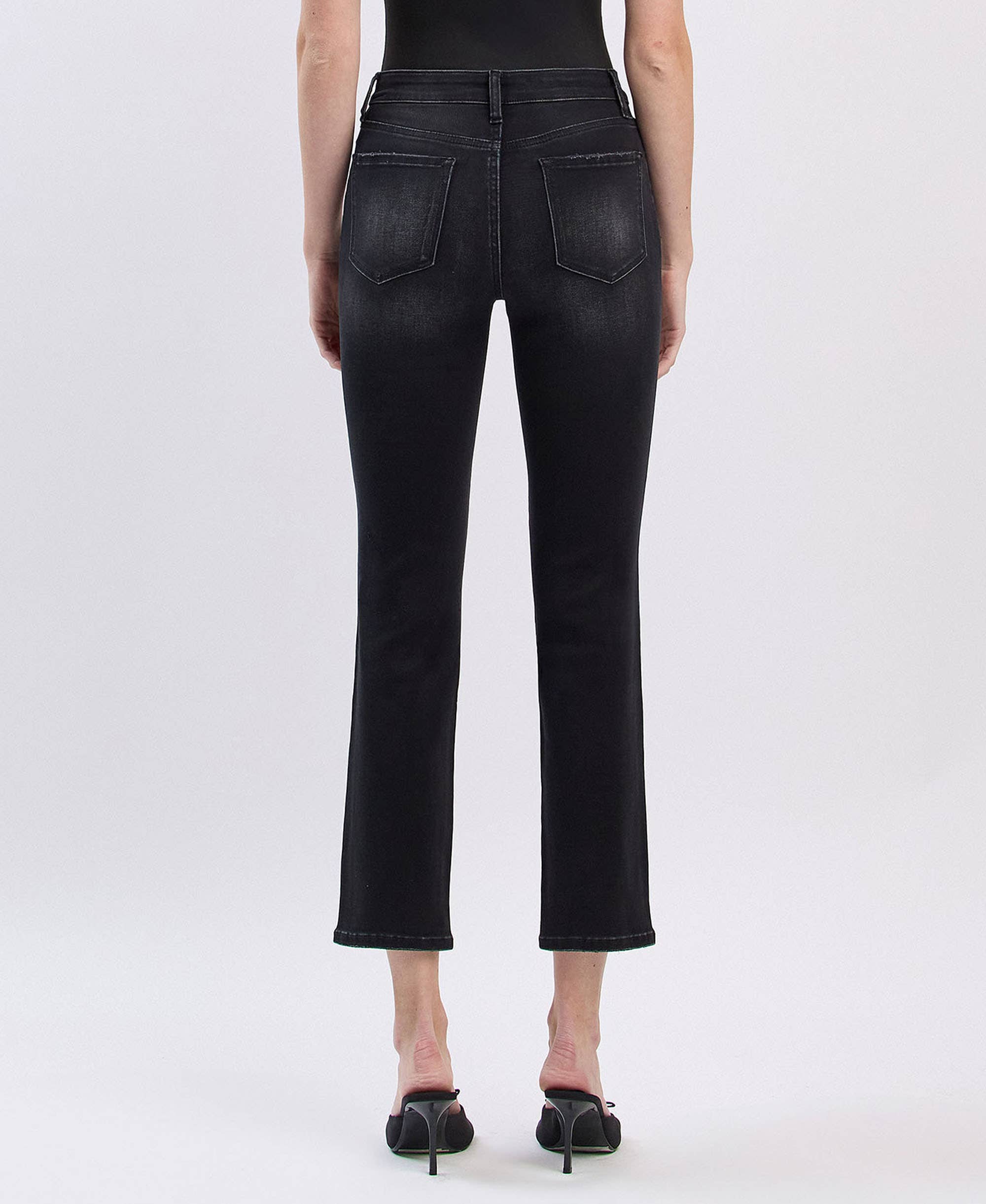 HIGH RISE ANKLE SLIM STRAIGHT JEANS