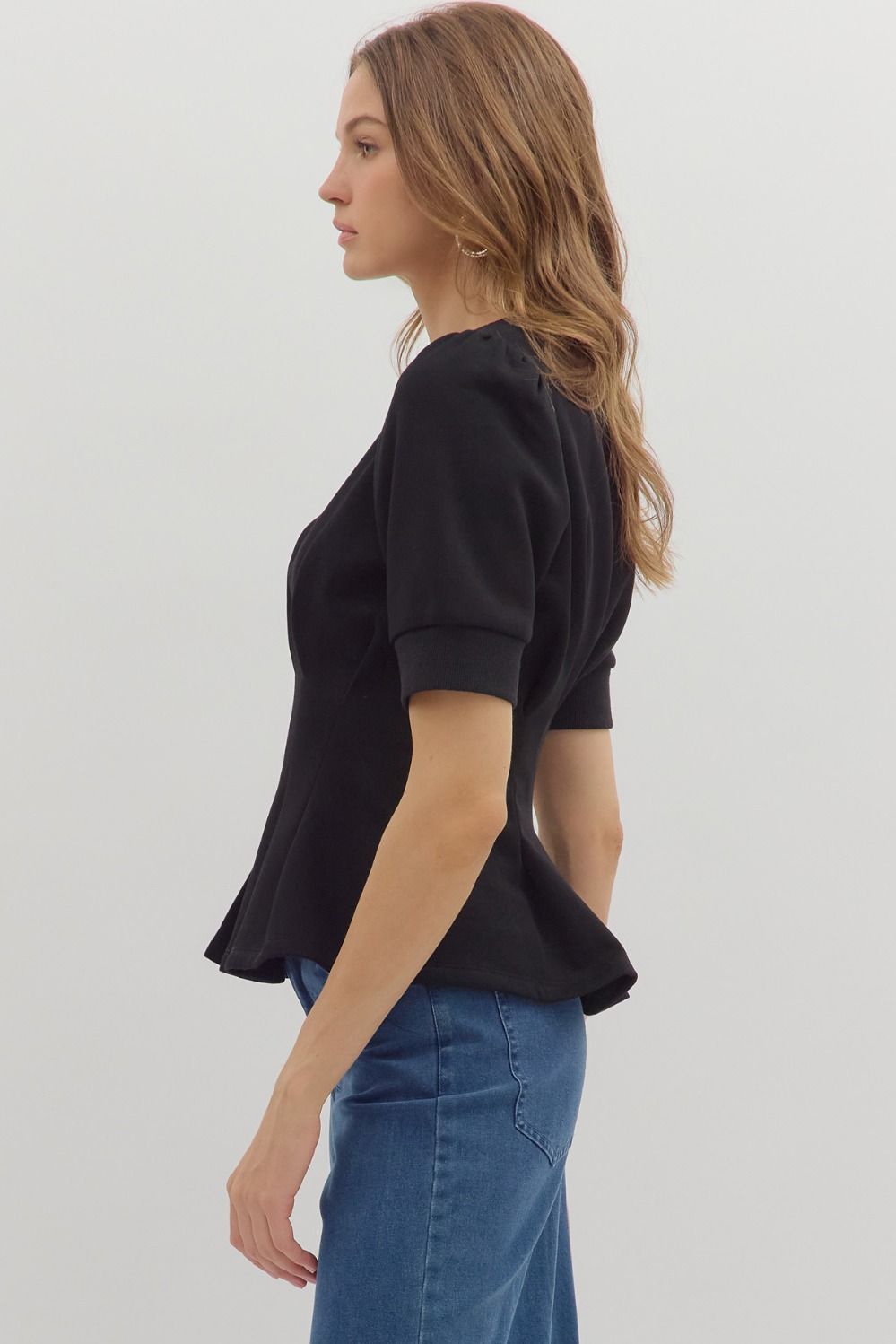 Bella Pleat Top Black