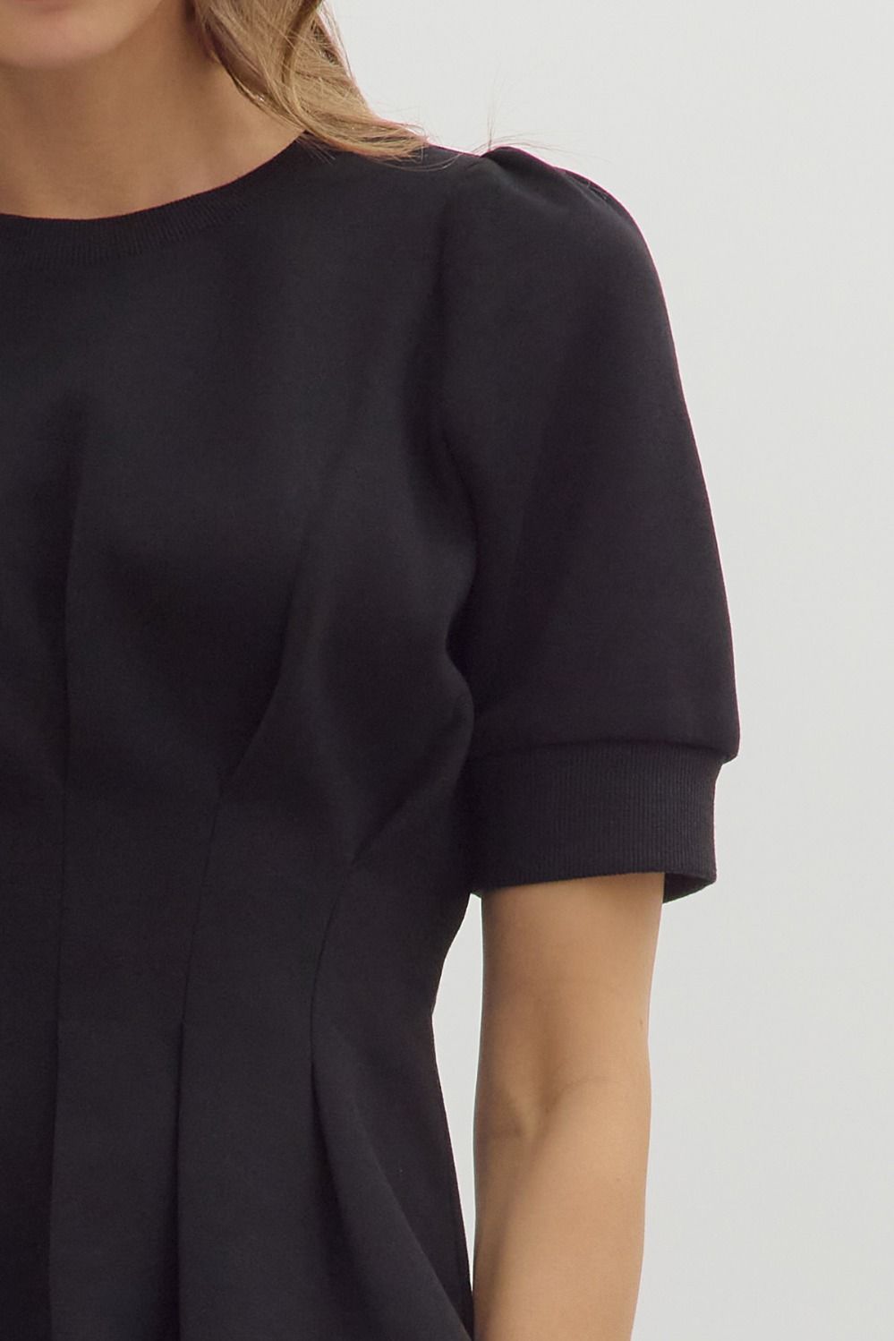 Bella Pleat Top Black