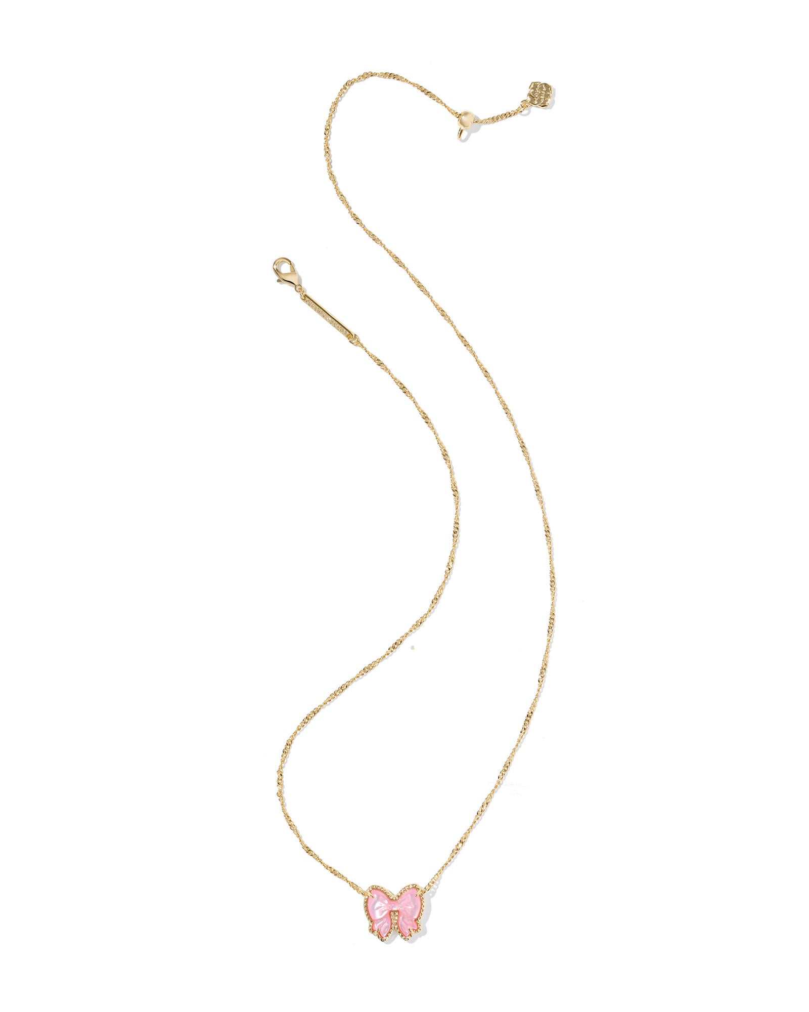 Haley Gold Bow Short Pendant Necklace