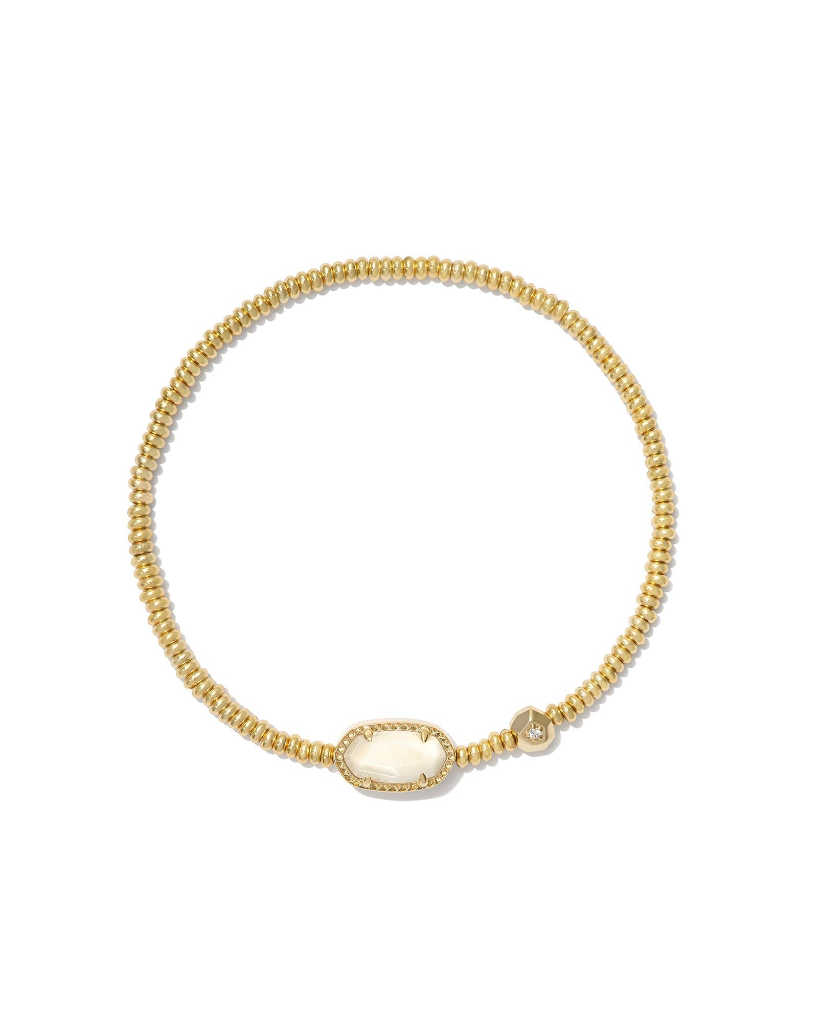 Grayson Gold Stretch Bracelet in Light Yellow Mother of Pearl