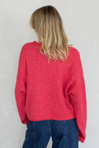 Piper Cardigan Mini Striped cherry