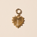 Red Bandana Necklace: Gold Oversized Heart Charm / Red