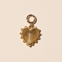 Red Bandana Necklace: Gold Oversized Heart Charm / Red