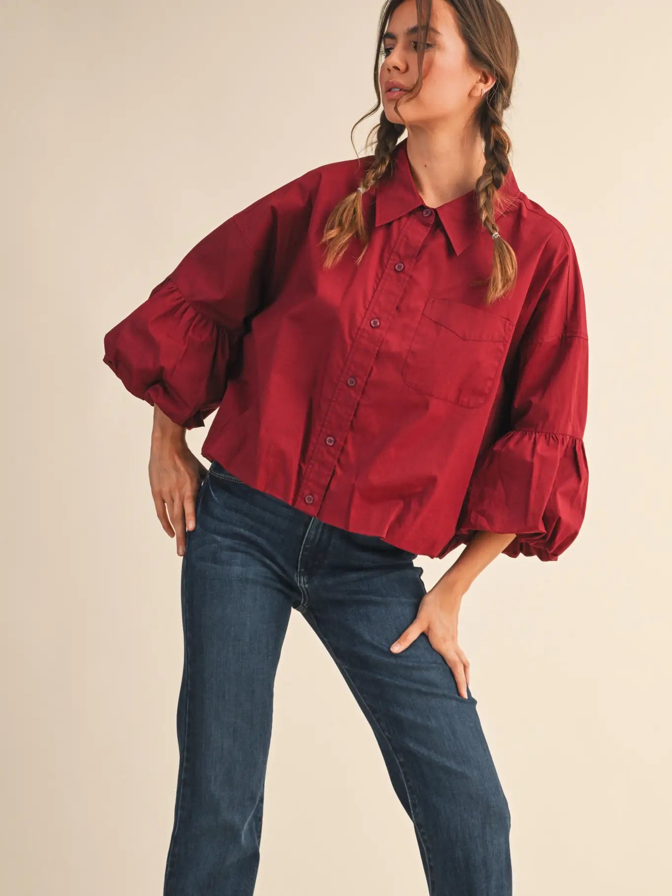 Dolly Top Burgundy