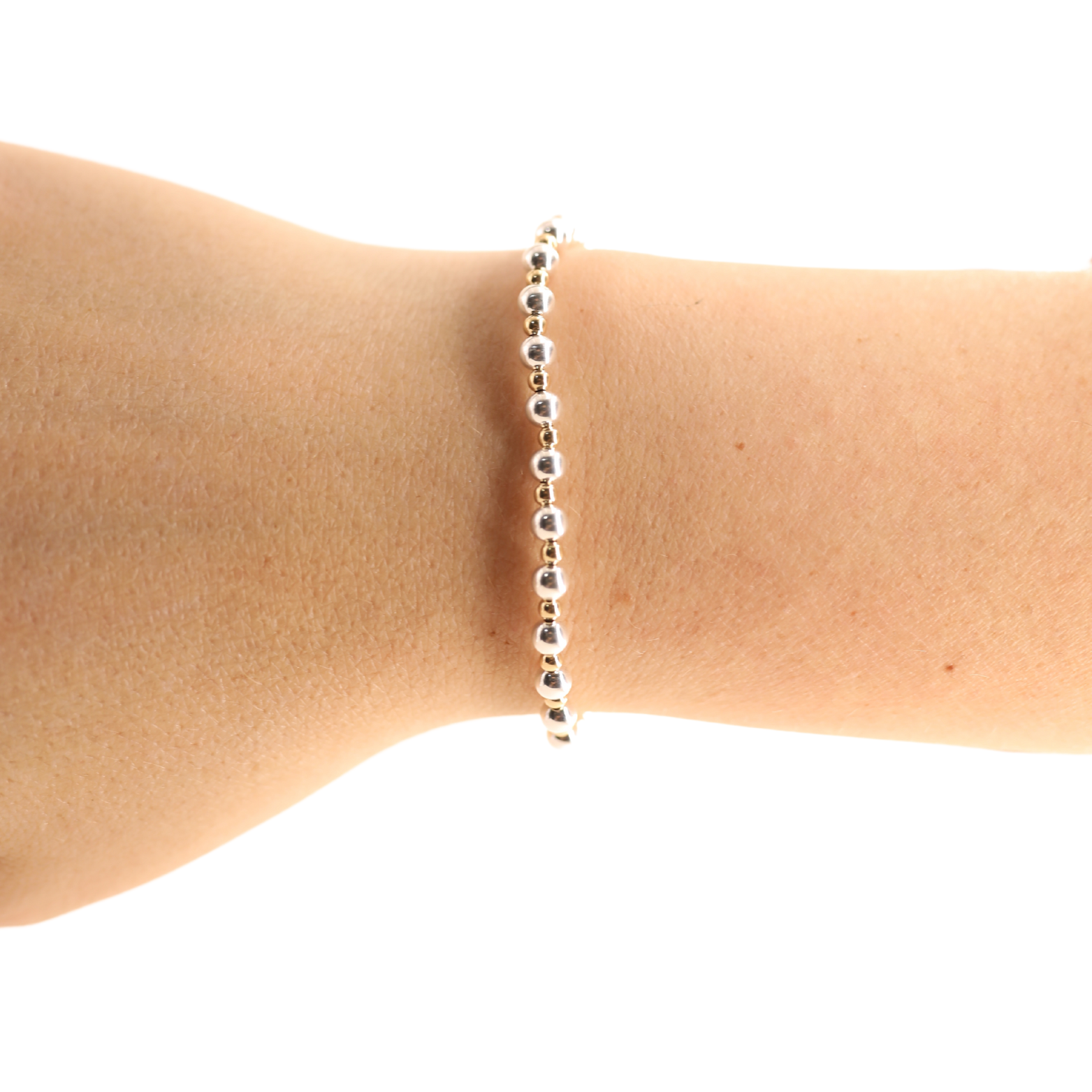 Mini Katy Bracelet in Silver with Gold: Standard 6.75 inch