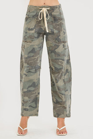 Risen | Camo Slouchy Barrel Pants - Sugar Co.