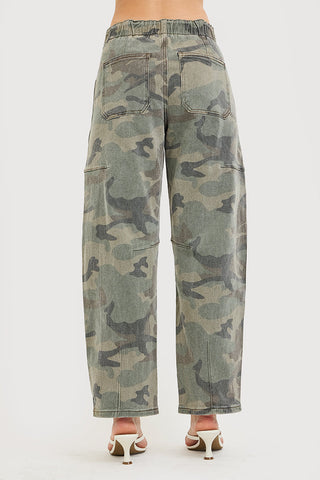 Risen | Camo Slouchy Barrel Pants - Sugar Co.