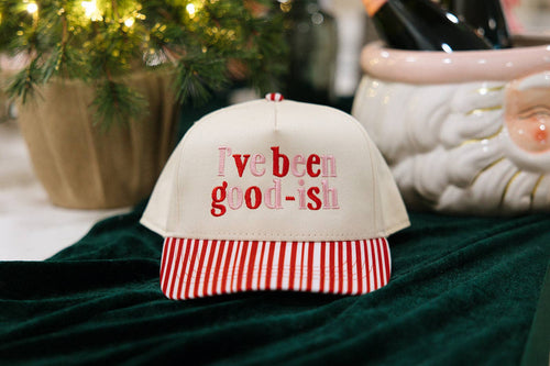 I've Been Good-ish Red Striped Hat Christmas Hats