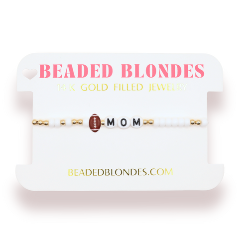 Football Mom Bracelet: Standard 6.75 / Gold