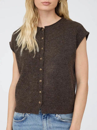 Posie Sleeveless Cardigan Chocolate