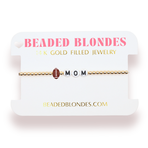 Football Mom Bracelet: Standard 6.75 / Gold