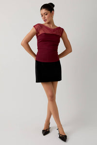 Winter Romance Top Burgundy