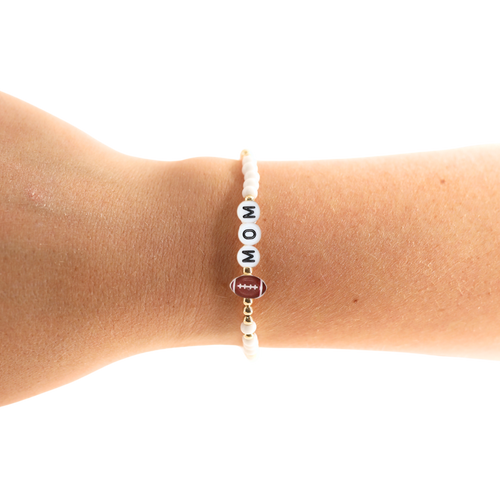 Football Mom Bracelet: Standard 6.75 / Gold