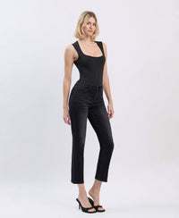 HIGH RISE ANKLE SLIM STRAIGHT JEANS