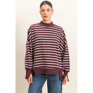 Cozy & Striped Mock Neck