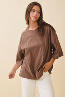 Oversized Everyday Cotton Tee Chocolate