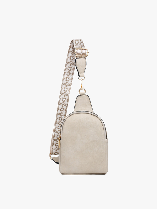 Ellen Sling Bag with Removable Guitar Strap: Sand