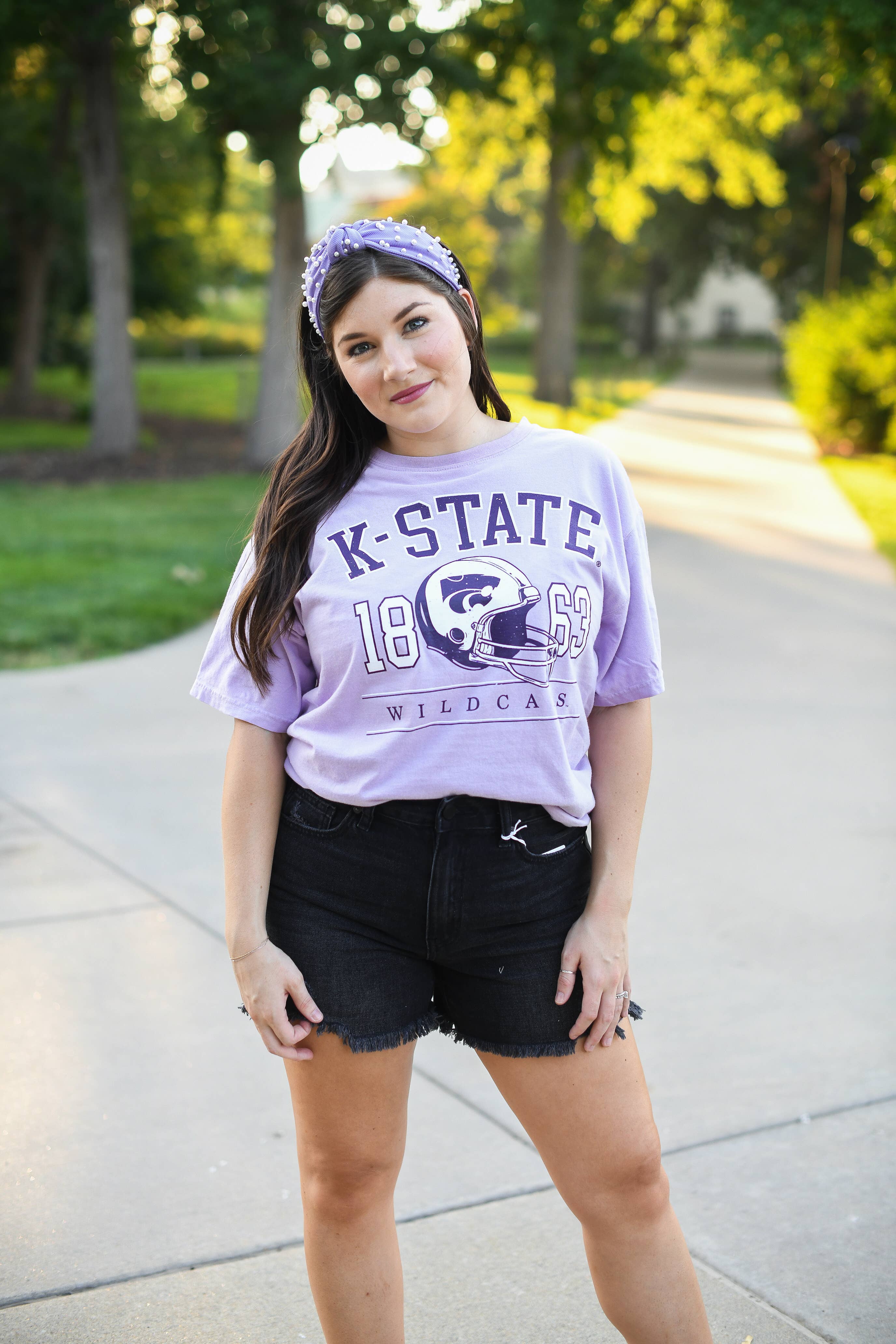 Kansas State - Vintage Football Lavender Tee