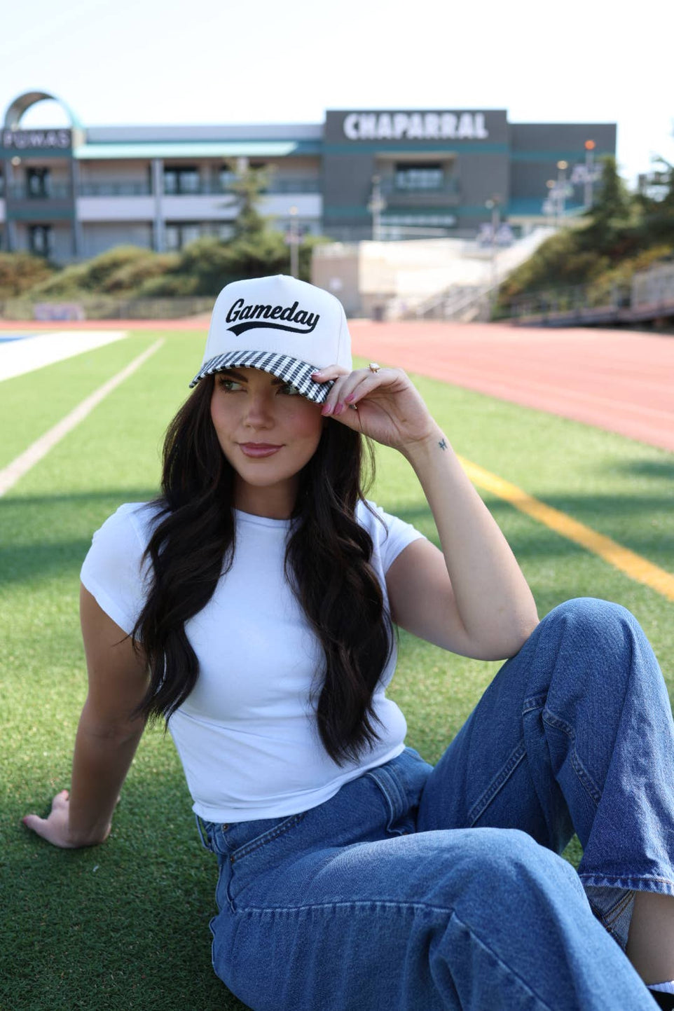 Gameday Gingham print hat 