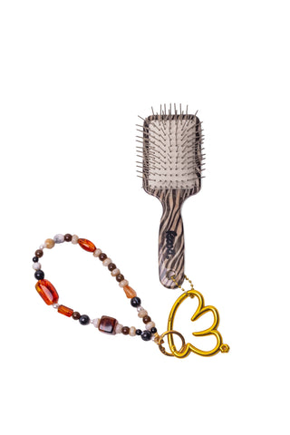 KAXI Mini Scalp to Ends Brush — Travel-Size Brush  Zebra