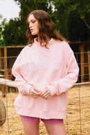 'BLESSED' Embroidered Mockneck Sweatshirt