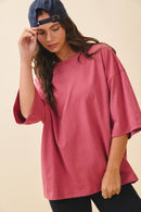 Oversized Everyday Cotton Tee Merlot