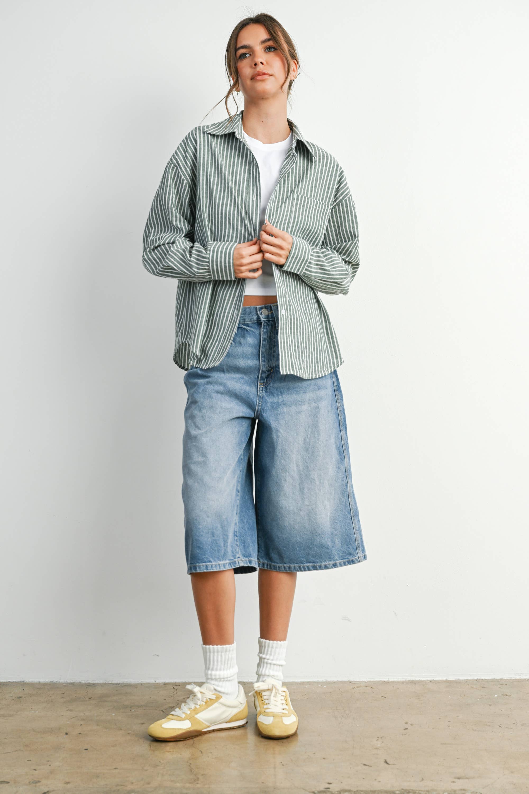 Beth Button Up Green