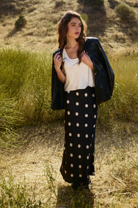 Polka Dot Midi Skirt