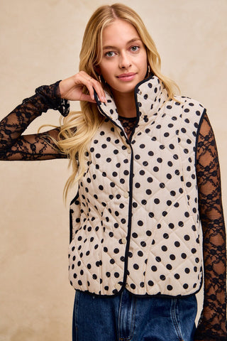 Reese Polka Dot Quilted Vest