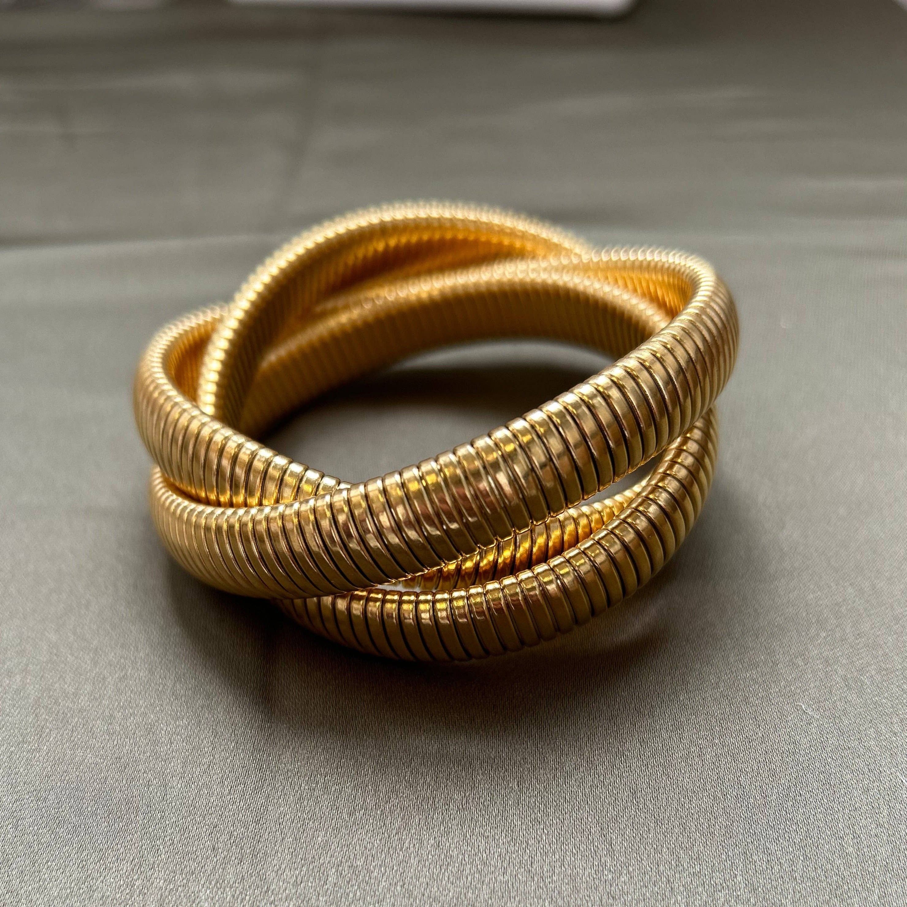 Infinity Multi Layered Bracelet: Gold / 7.5"