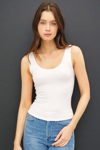 Basic Scoop Tank Off White