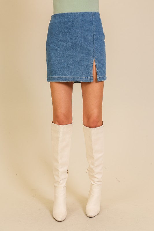 Rodeo Nights Stretch Denim Skirt