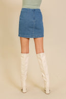 Rodeo Nights Stretch Denim Skirt