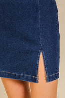 Rodeo Nights Stretch Dark Denim Skirt