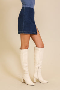 Rodeo Nights Stretch Dark Denim Skirt