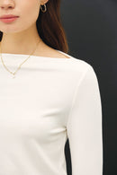 Basic Boat Neck Long Sleeve Ivory