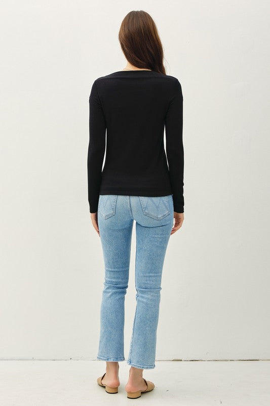 Basic Boat Neck Long Sleeve Ivory