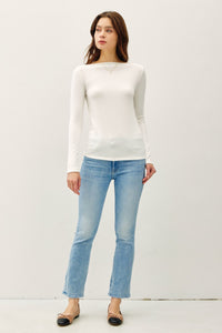 Basic Boat Neck Long Sleeve Ivory