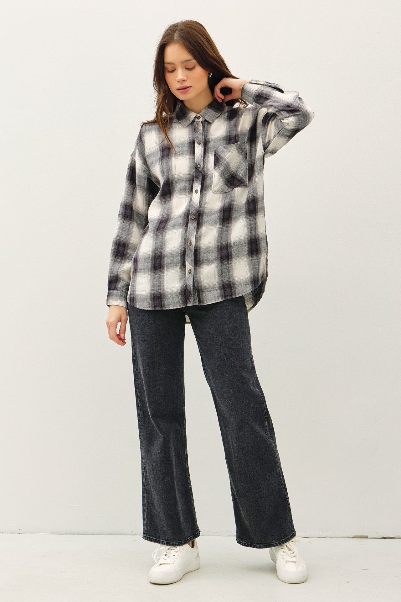 Ollie Charcoal Flannel