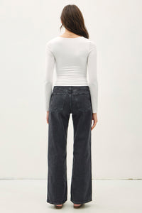 Basic Long Sleeve Top Off White